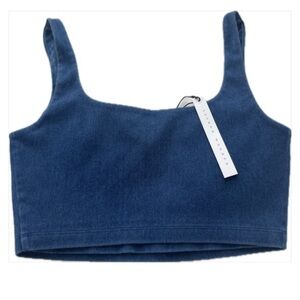 Susana Monaco Navy denim Cropped Top